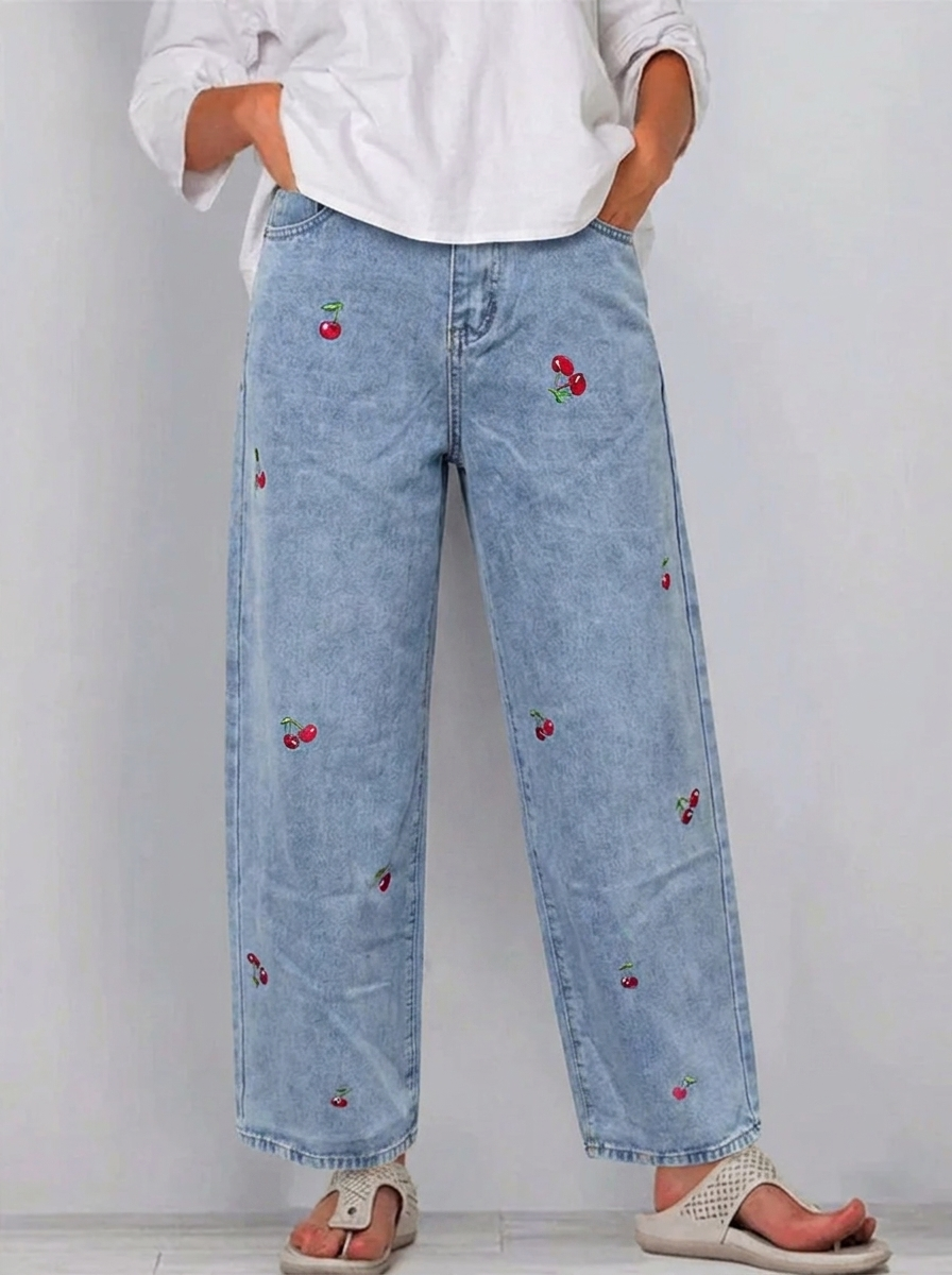 Damen Freizeit Denim Baumwollhose