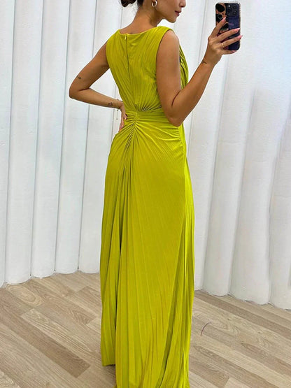 Serena | Falten Maxi Abendkleid