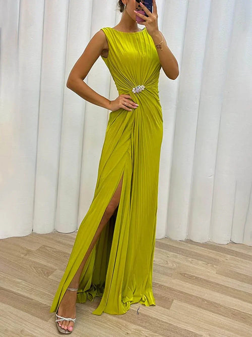 Serena | Falten Maxi Abendkleid