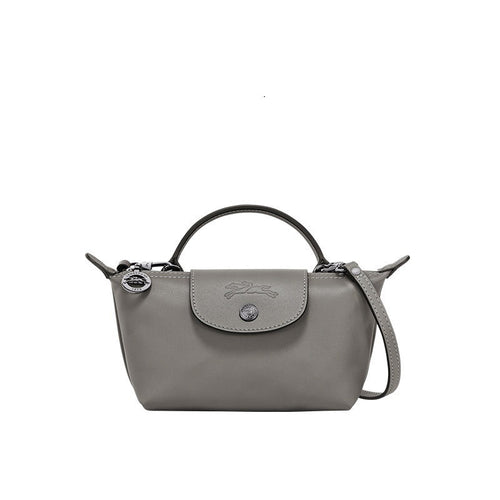 Mini Leder Tasche - Grau