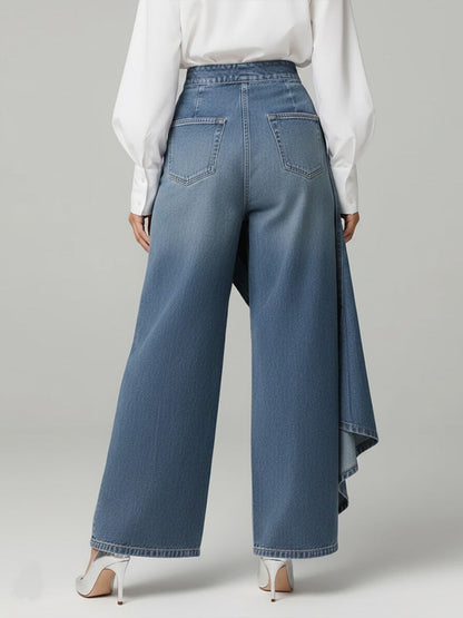 Stylische Damen High-Waisted Weitbein Jeans mit Relaxed Fit